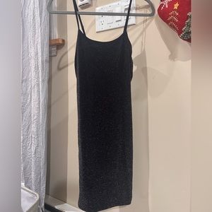 sparkly spaghetti strap mini dress